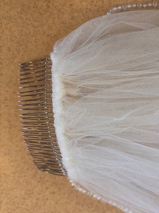 Crystal & Pearl Edged Fingertip Wedding Veil